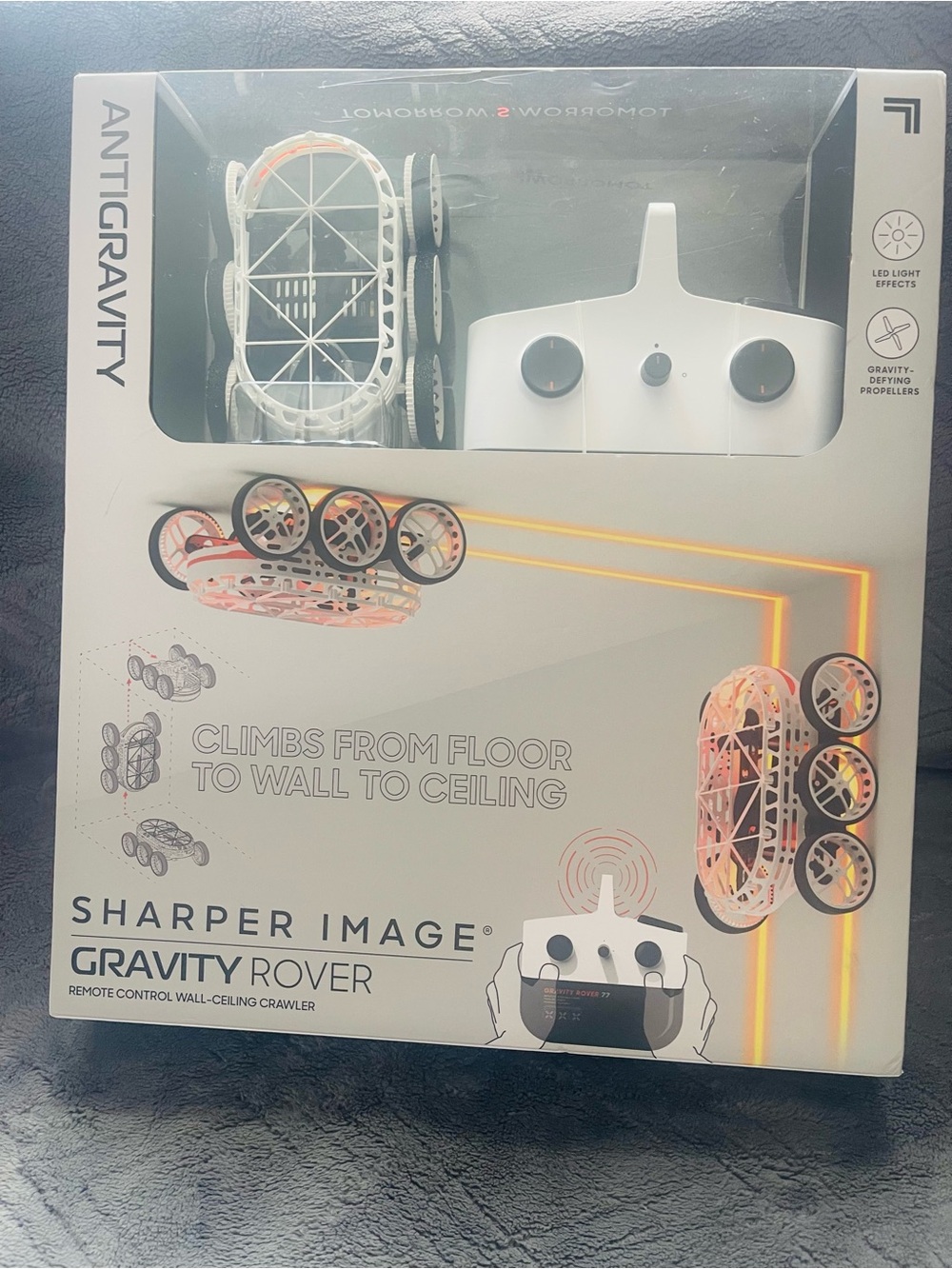 Sharper Image White and Orange Gravity Rover Remote-Control Crawler